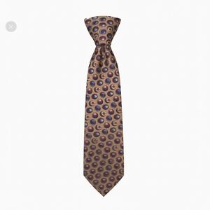 Zianetti Italian Silk Collection Geometric Tie in Gold and Blue